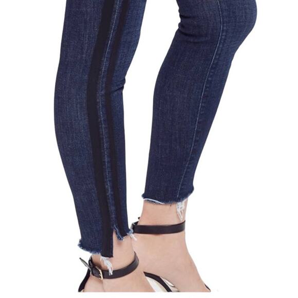 MOTHER Stunner Zip Ankle Step Fray Wash Sweeping Racer Skinny Jeans Size 24 - Picture 2 of 14